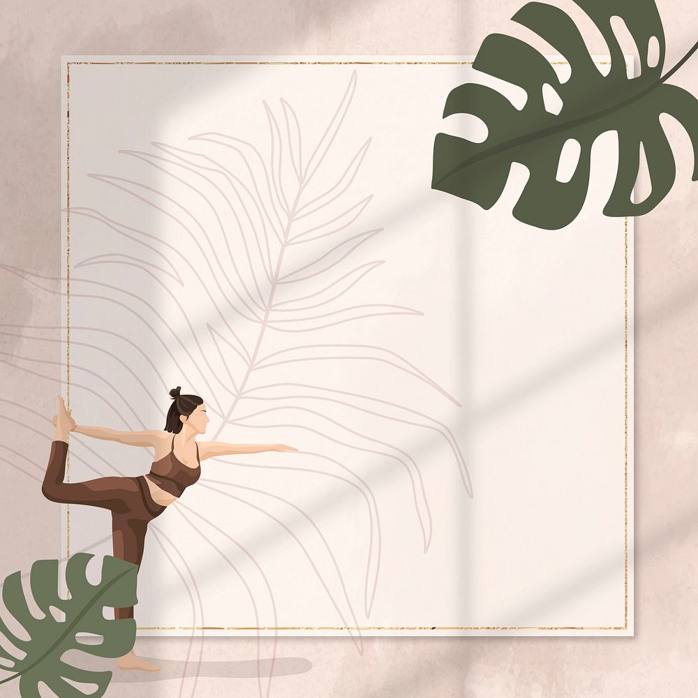 Floral yoga pose frame psd Free PSD rawpixel