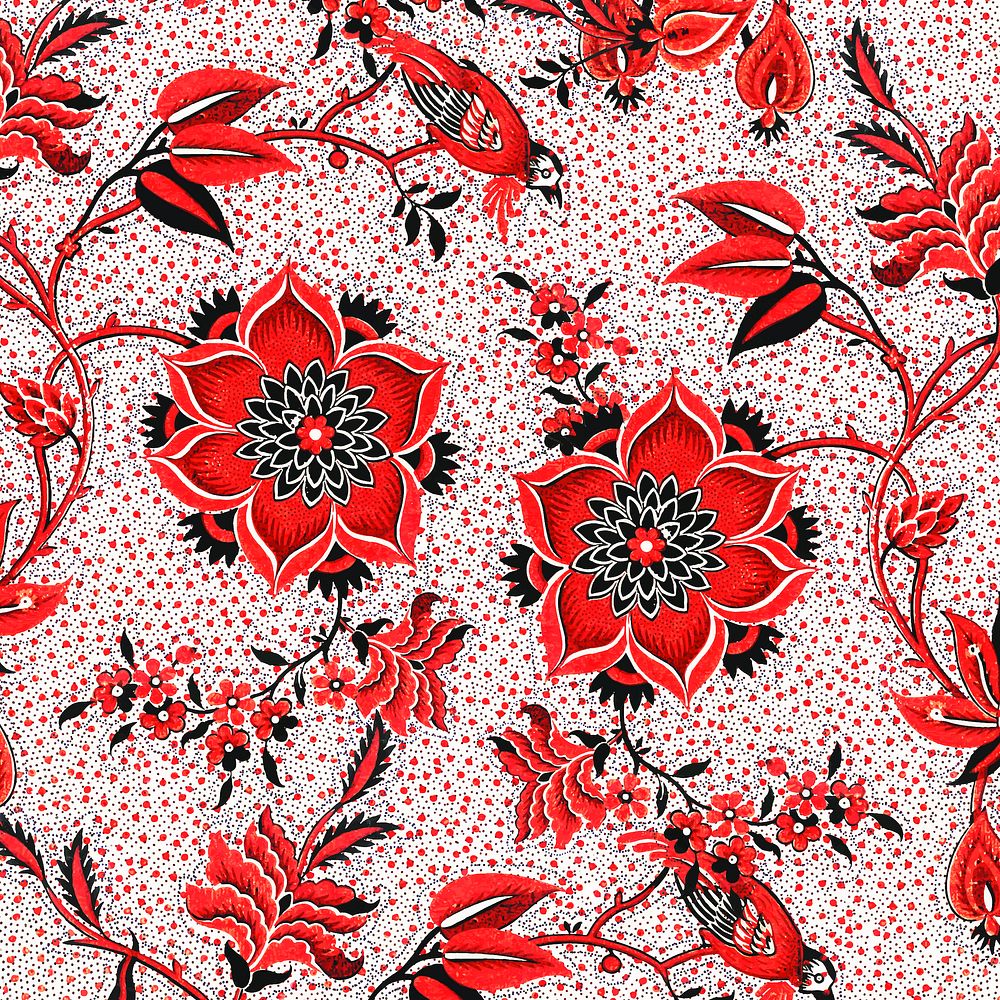 Floral red vintage style background | Premium Vector - rawpixel