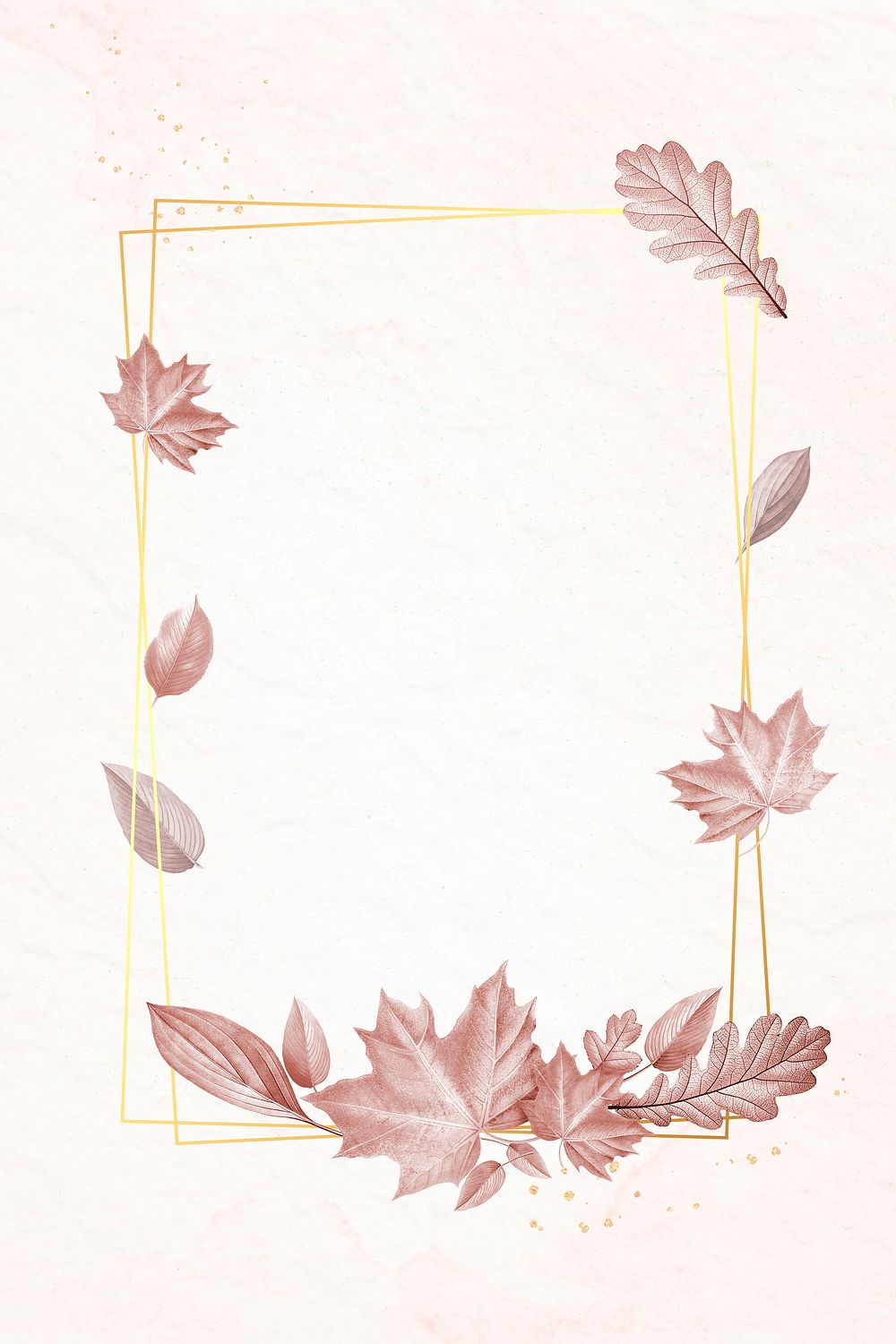 Autumn leafy rectangle gold frame | Premium PSD - rawpixel