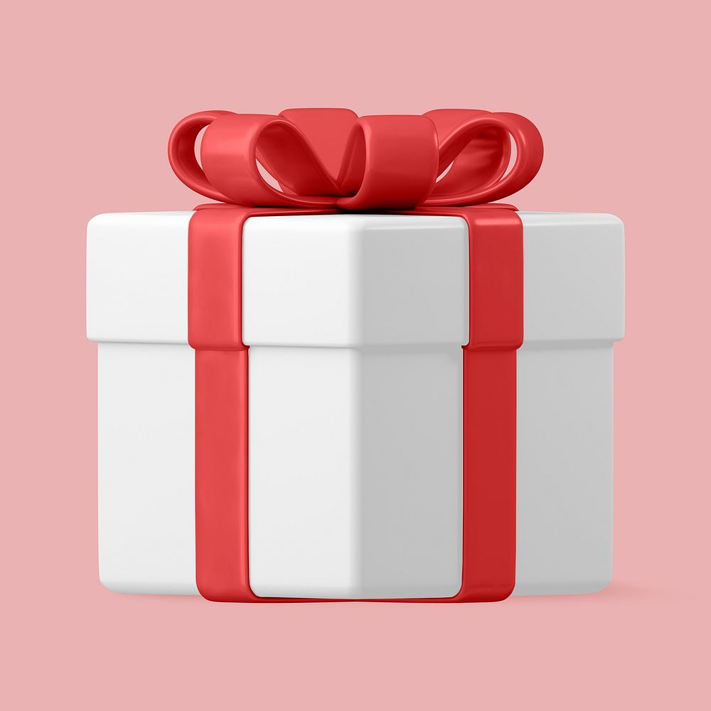 White gift box clipart, 3d | Free Photo - rawpixel
