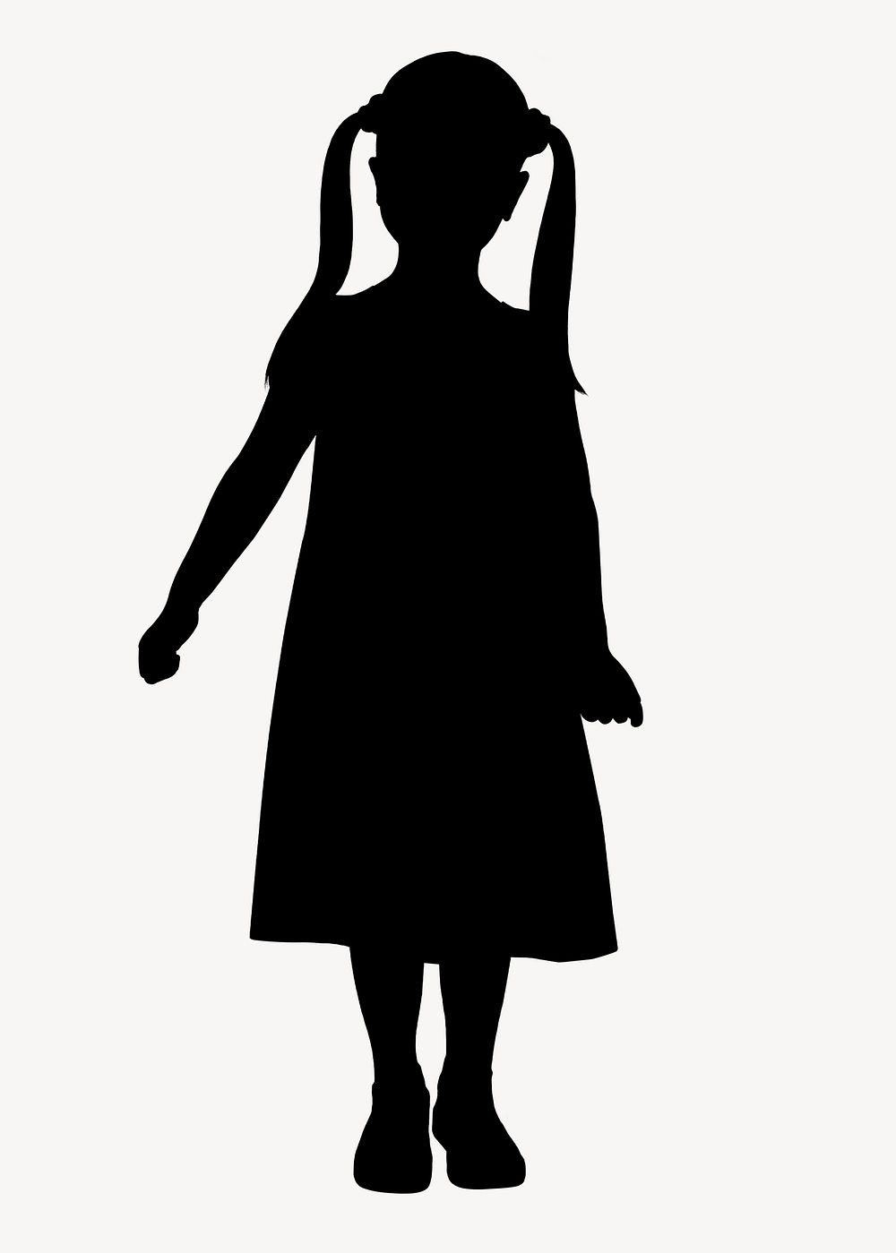 Little girl silhouette clipart, ponytails, | Premium PSD - rawpixel