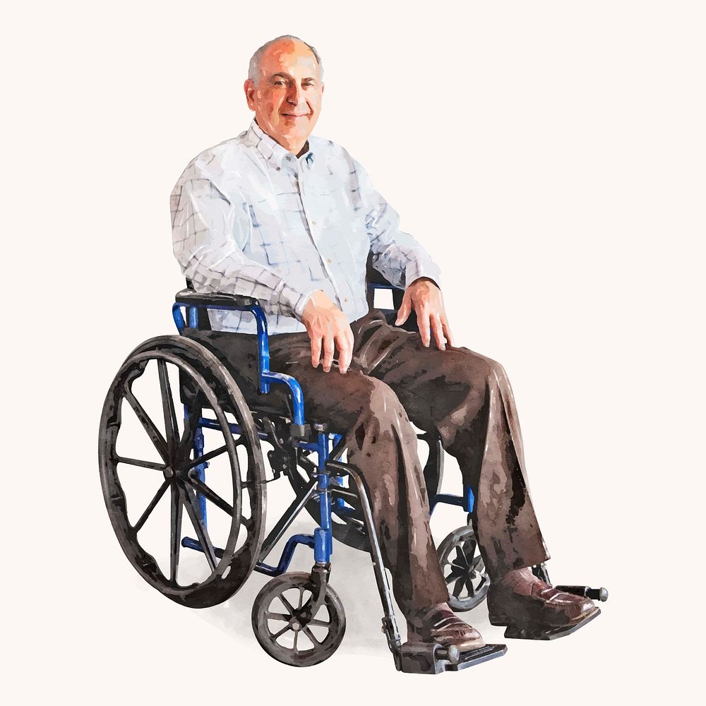 Man in wheelchair, senior person, | Premium Vector Illustration - rawpixel