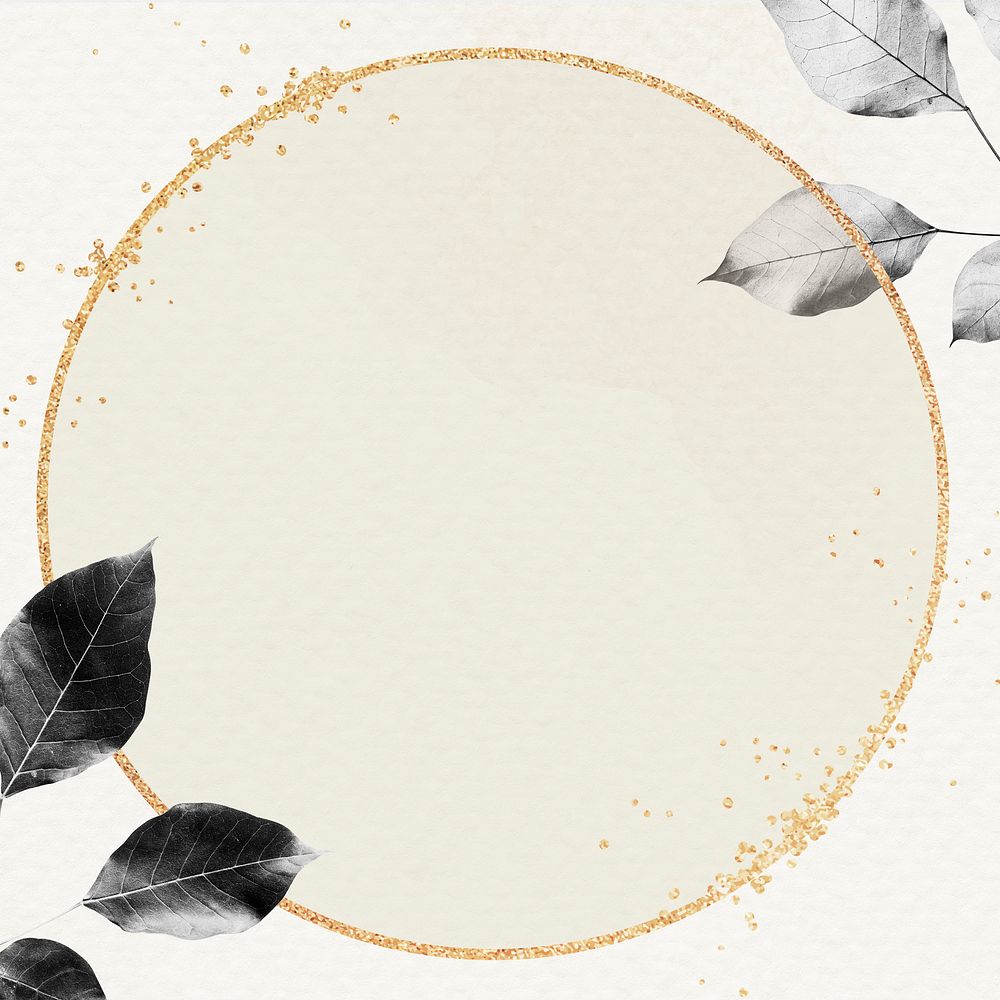 Gold frame with foliage pattern | Premium PSD - rawpixel