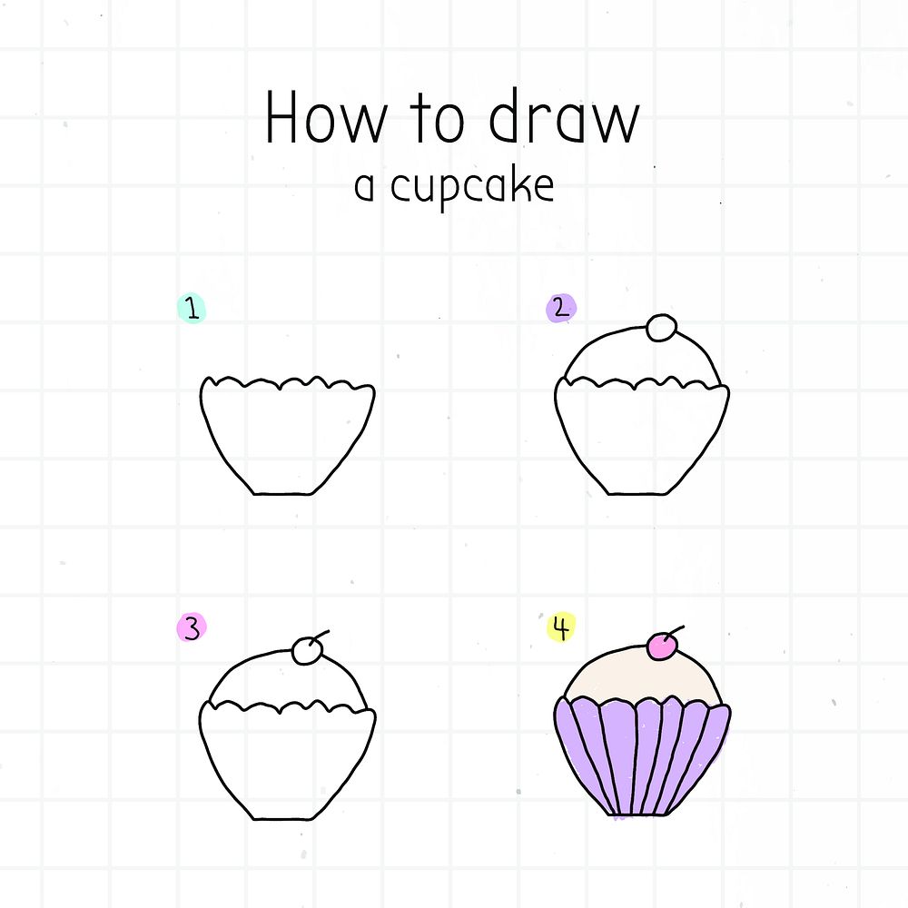 How to draw a cupcake | Free Vector - rawpixel