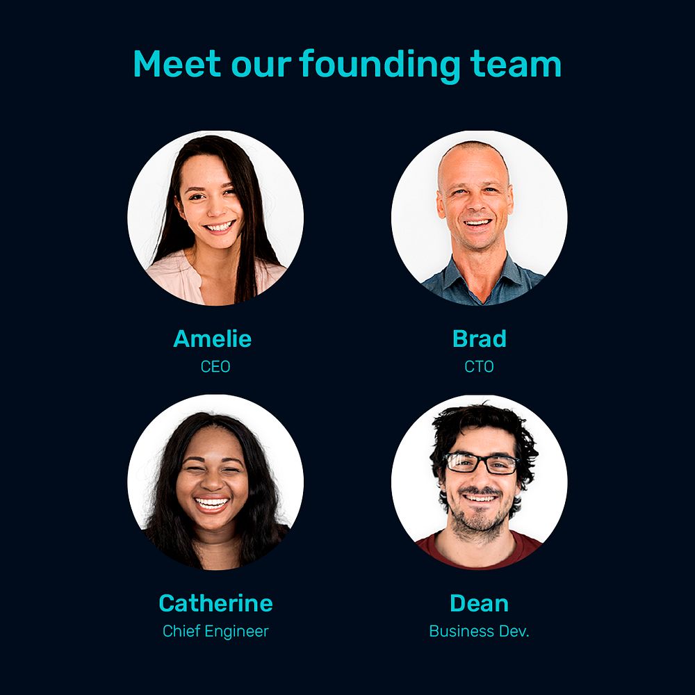 Founding team member psd presentation | Premium PSD Template - rawpixel