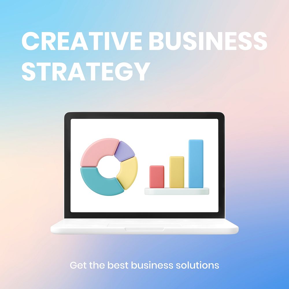 3D business charts template, aesthetic | Free Vector Template - rawpixel