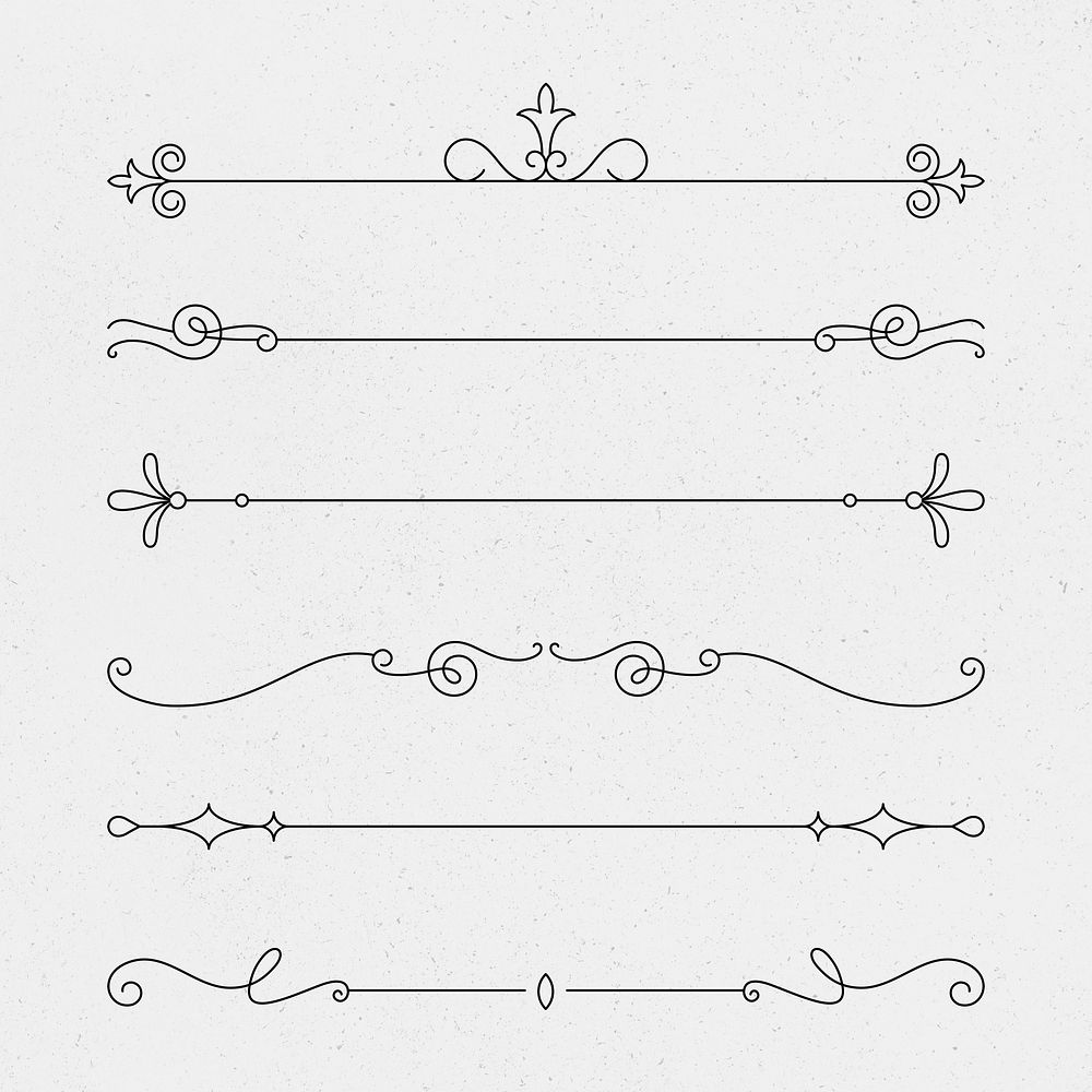 Vintage ornament psd set in black Premium PSD rawpixel