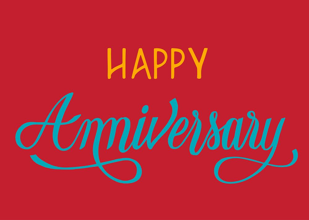 Happy Anniversary Typography Design Illustration 