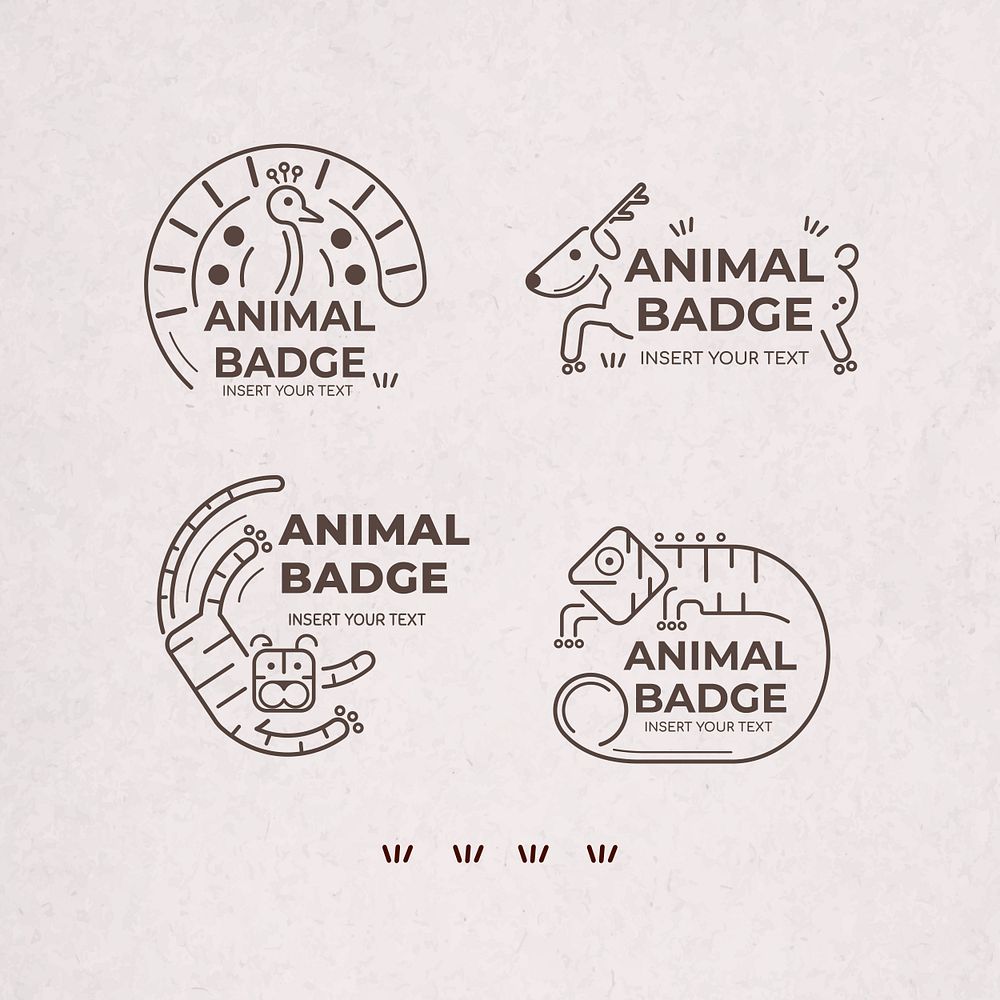 Animal badge design elements vector | Free Vector - rawpixel