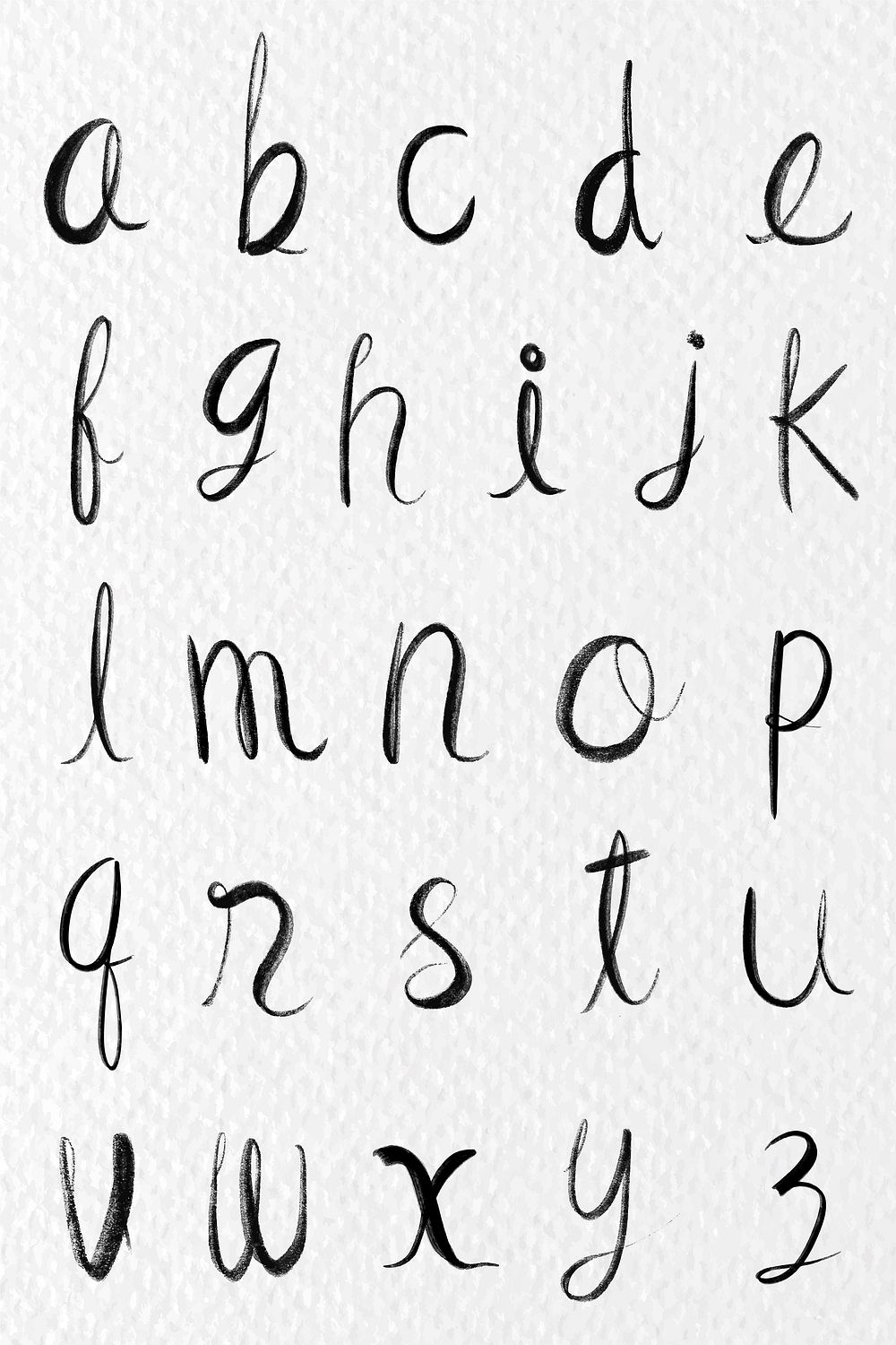 Lowercase vector alphabet set cursive | Free Vector - rawpixel