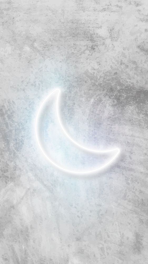 White neon crescent moon shape | Premium Vector - rawpixel