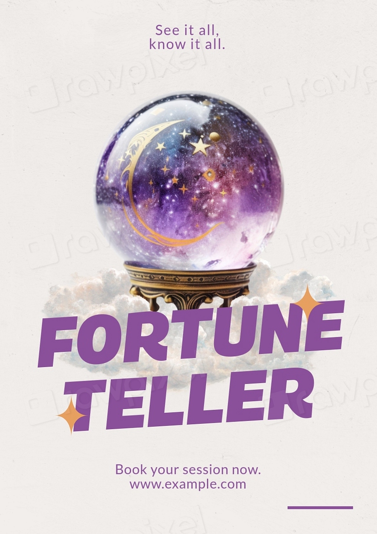 Fortune teller editable poster template | Premium Editable Template