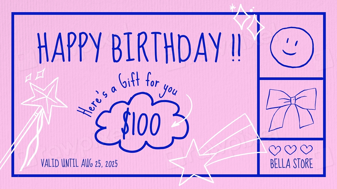 Birthday gift voucher template | Premium Editable Template - rawpixel