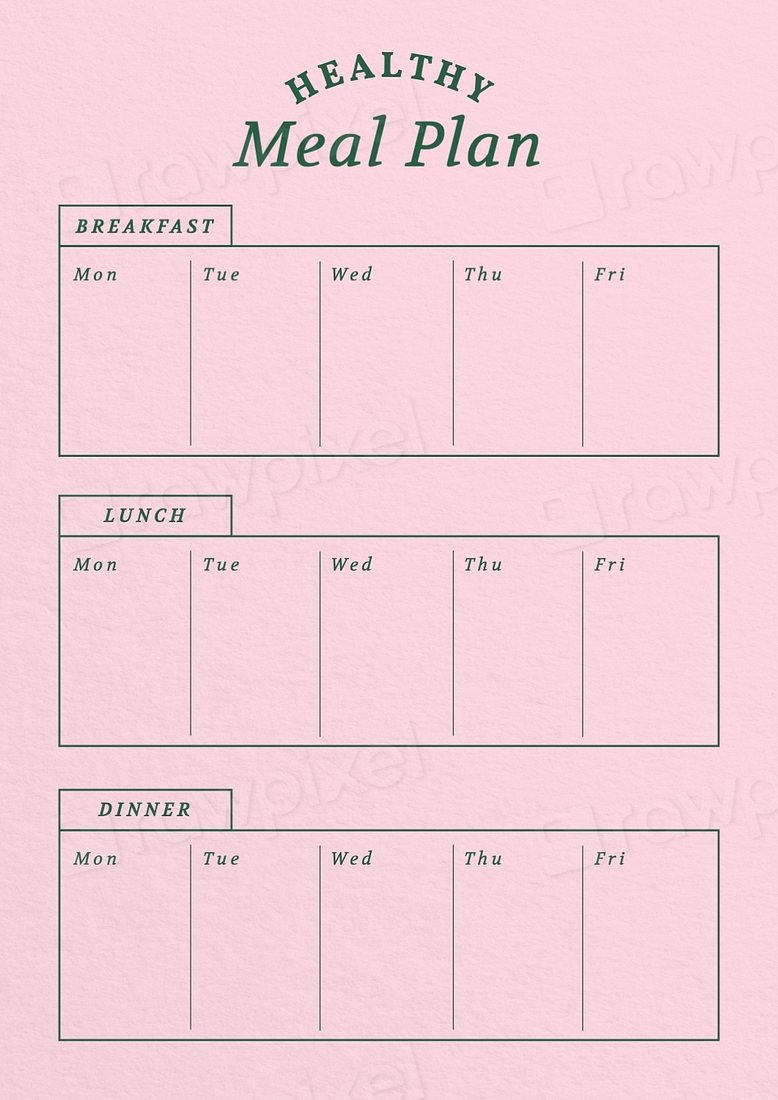 Meal planner template editable digital premium editable template