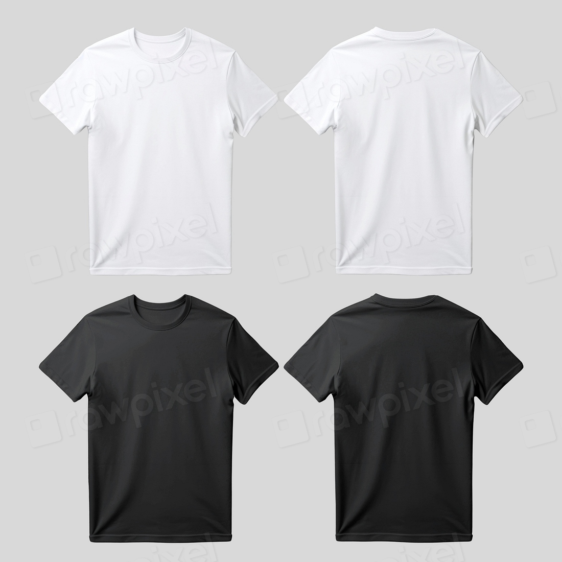 Blank tshirts front back view Premium PSD rawpixel