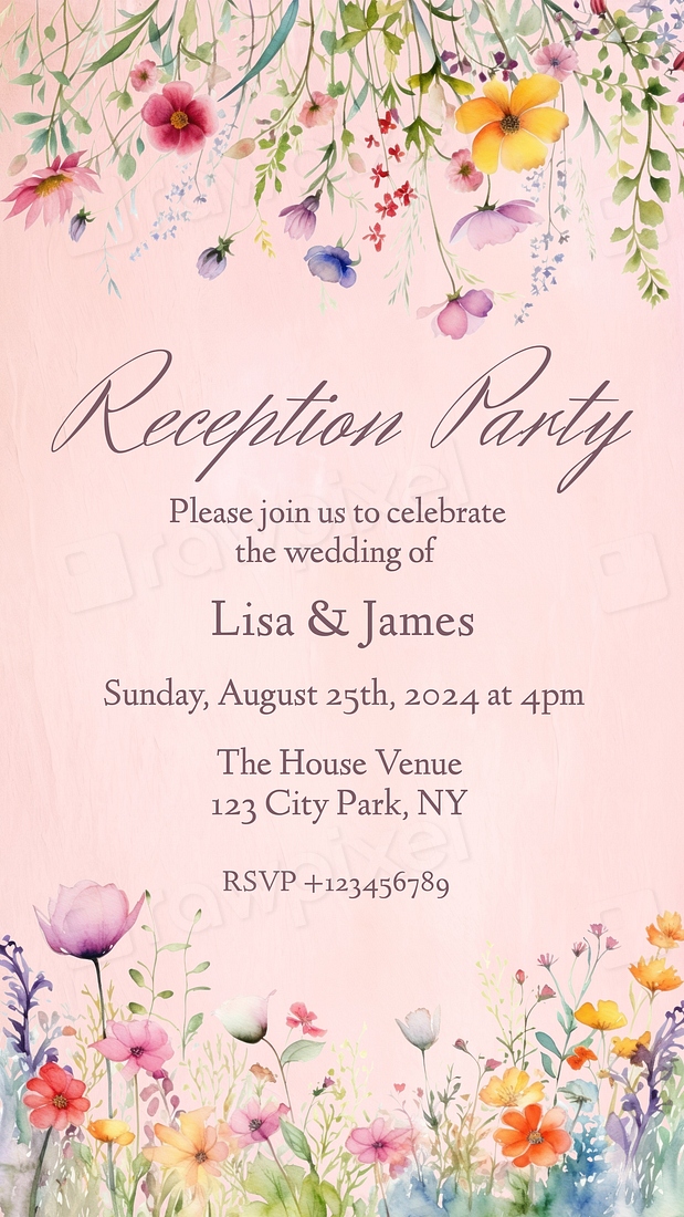 Reception invitation card template | Free Photo - rawpixel
