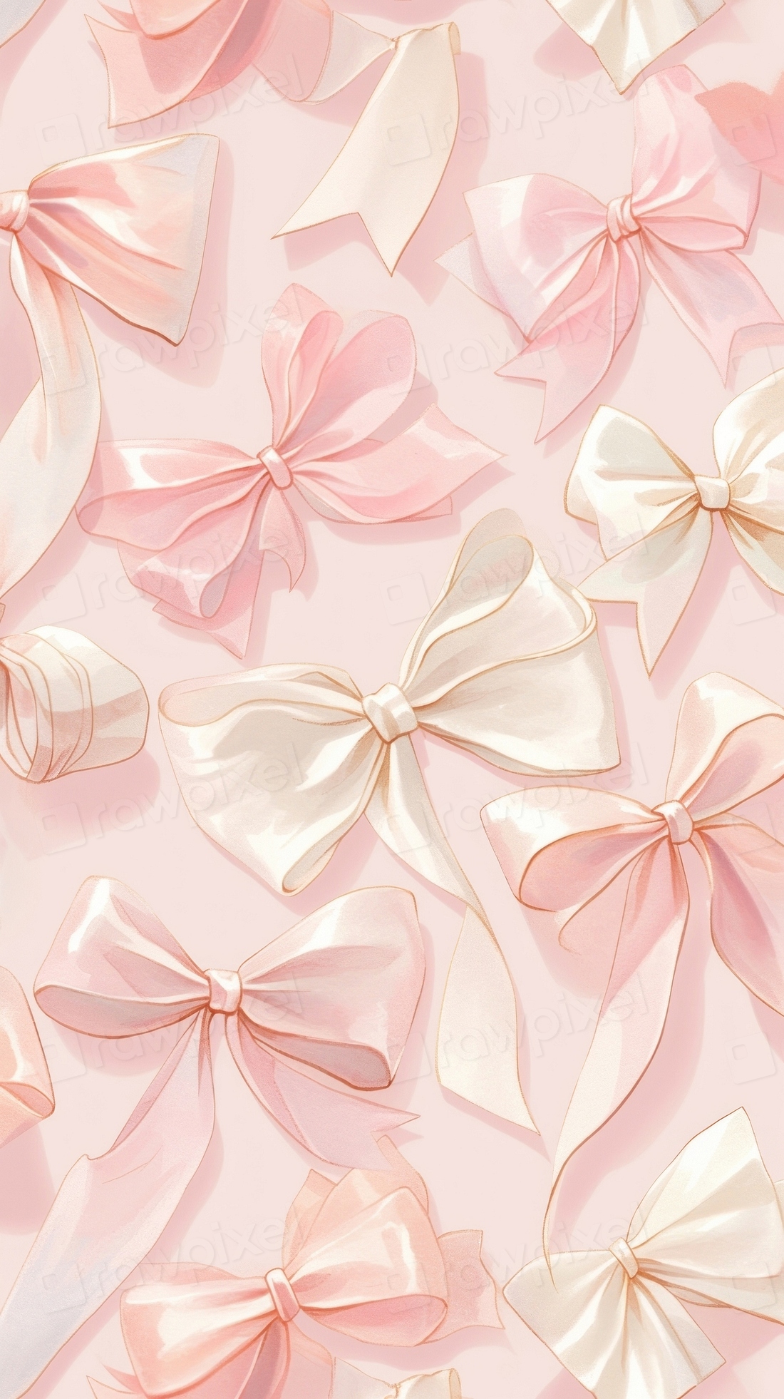 Bow ribbon wallpaper blossom flower | Free Photo Illustration - rawpixel