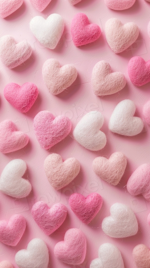 Wallpaper felt heart pattern confectionery | Premium Photo - rawpixel