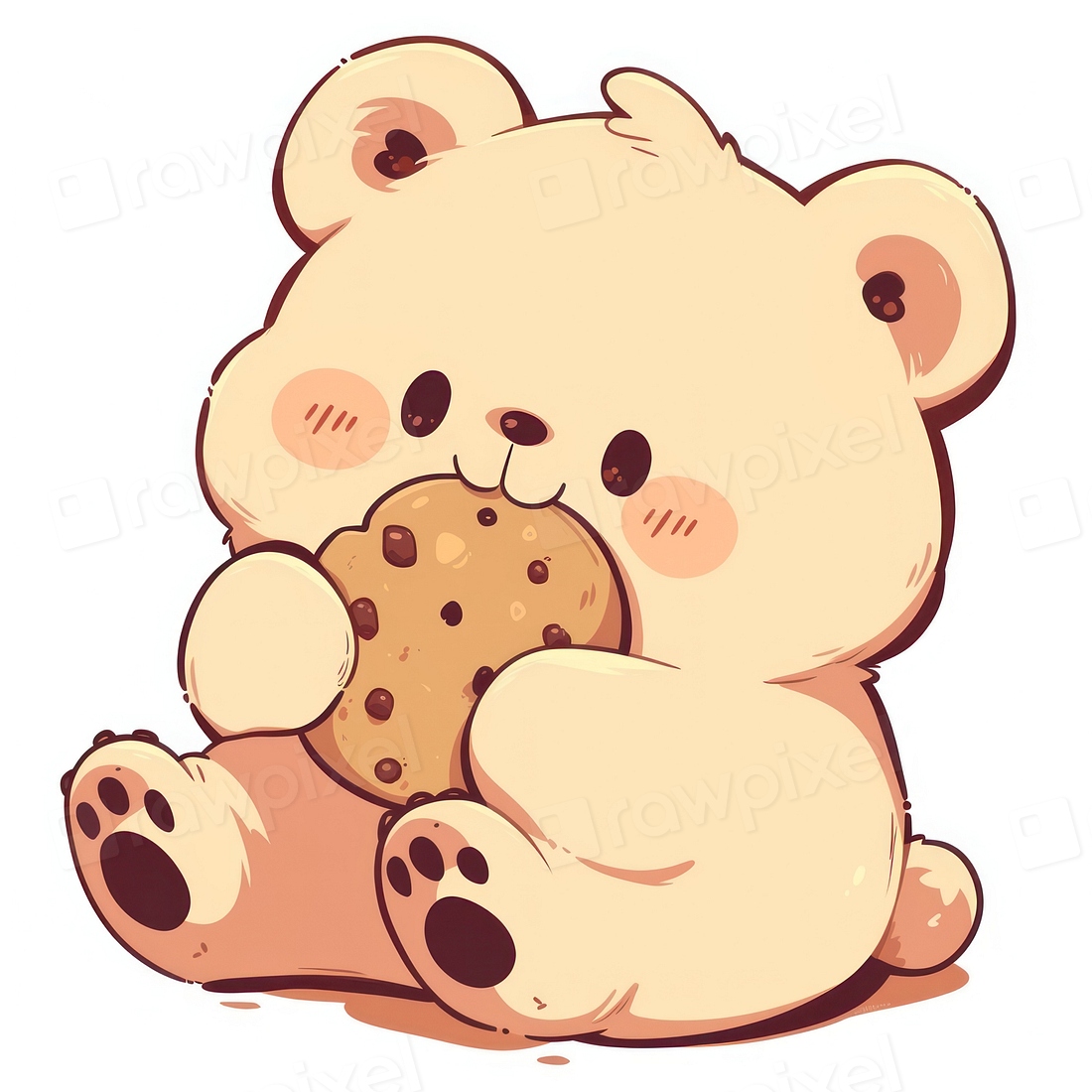 Cute bear eating cookie | Premium Photo Illustration - rawpixel