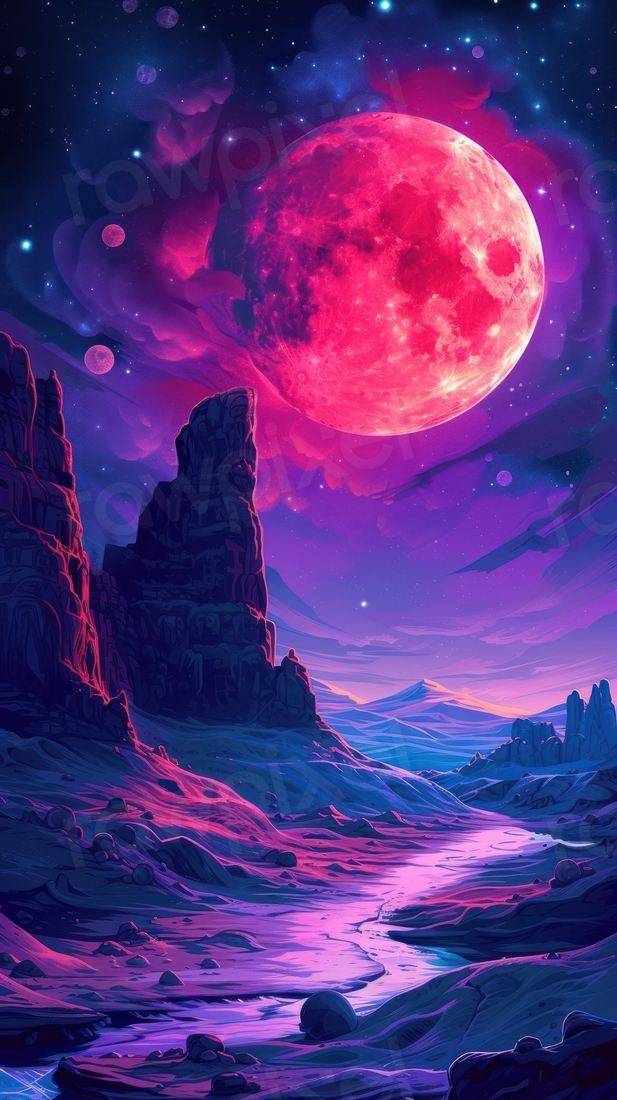 Story background moon landscape astronomy | Premium Photo Illustration ...