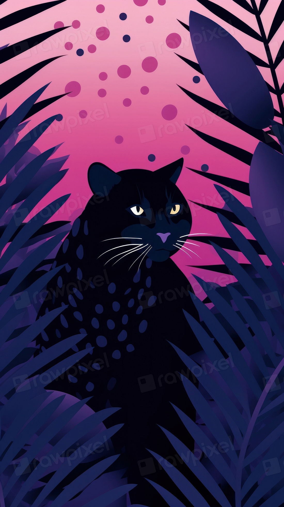 Dark purple jungle panther animal | Premium Photo Illustration - rawpixel