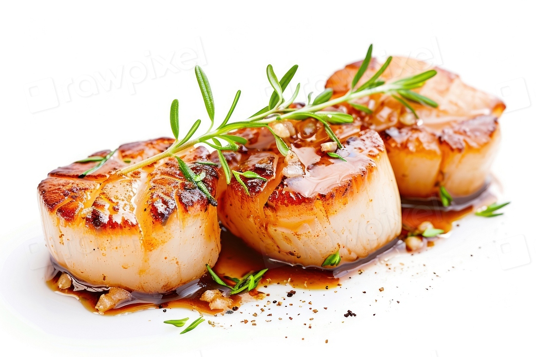 Seared bay scallops garlic butter Premium Photo rawpixel