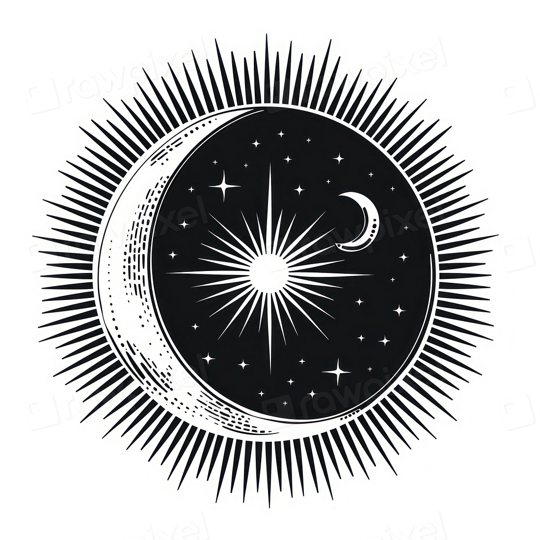 Surreal aesthetic eclipse logo art | Free Photo Illustration - rawpixel