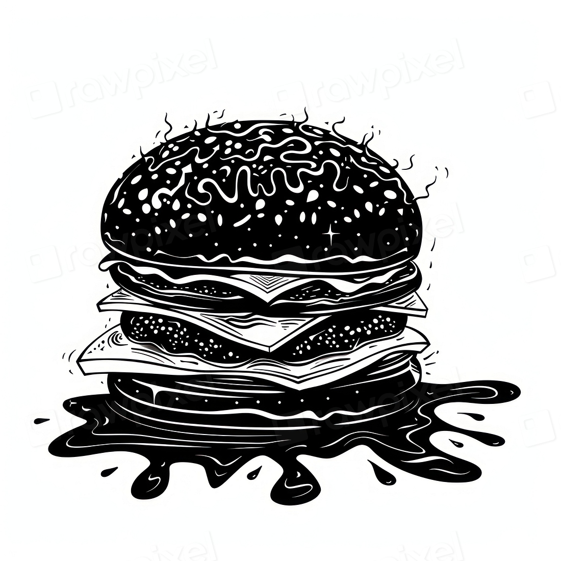 Surreal aesthetic Hamburger logo art | Free Photo Illustration - rawpixel