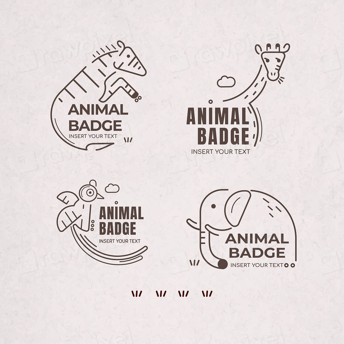 Animal badge design elements vector | Free Vector - rawpixel