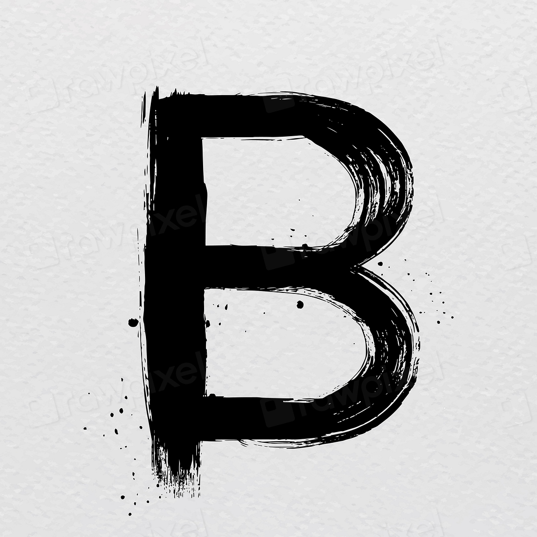 Letter B brush stroke hand | Free Vector - rawpixel