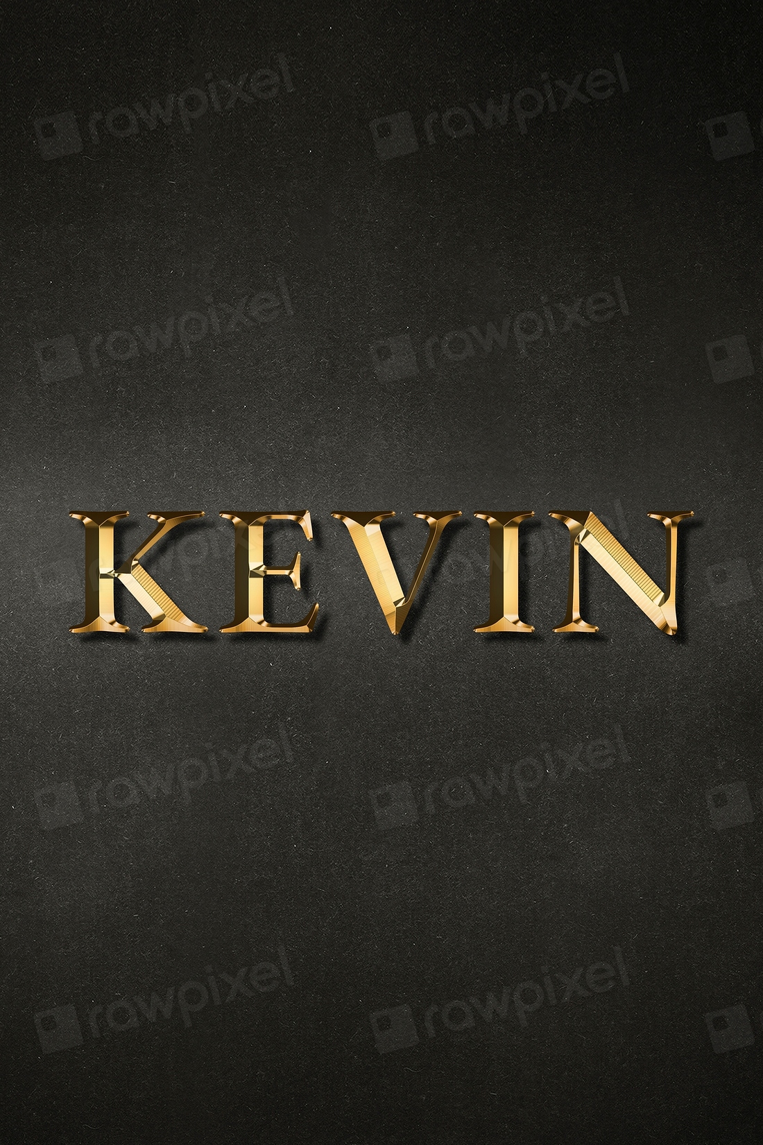 Kevin golden name typography design Free Photo rawpixel