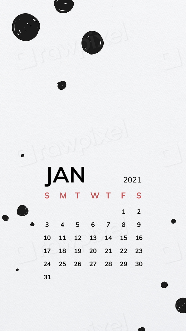 Calendar 2021 January printable template | Premium Vector - rawpixel
