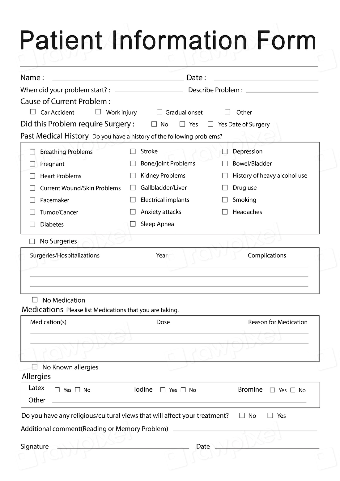 Medical Patient Report Form Record | Free Photo - rawpixel