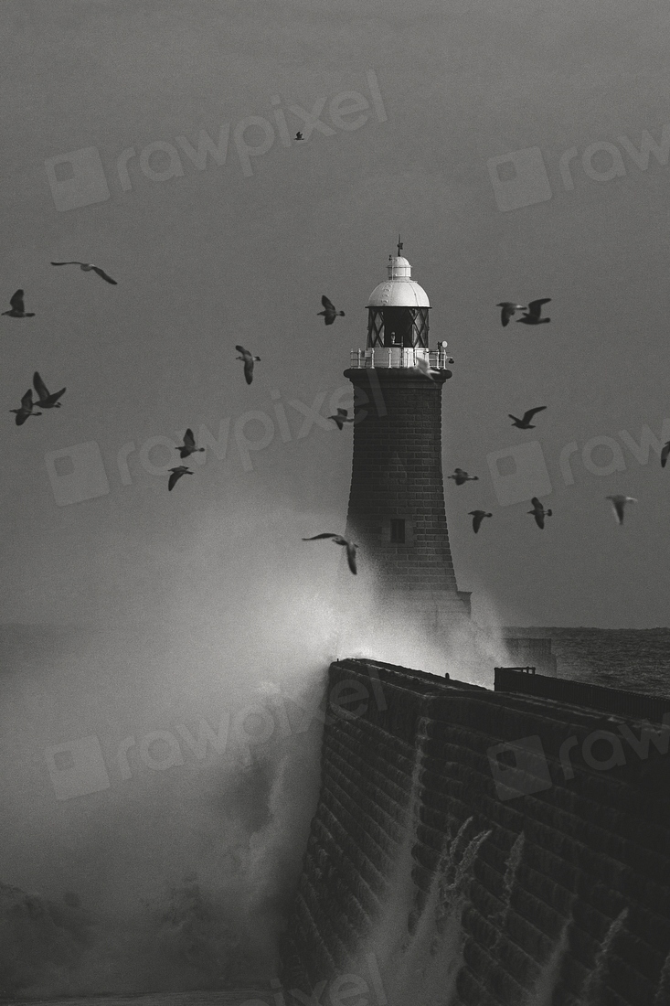 Huge wave hitting lighthouse Scotland | Premium Photo - rawpixel