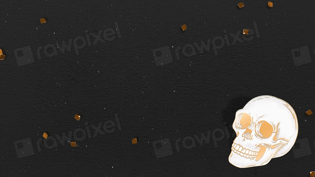 Gold skull on black background | Premium PSD - rawpixel