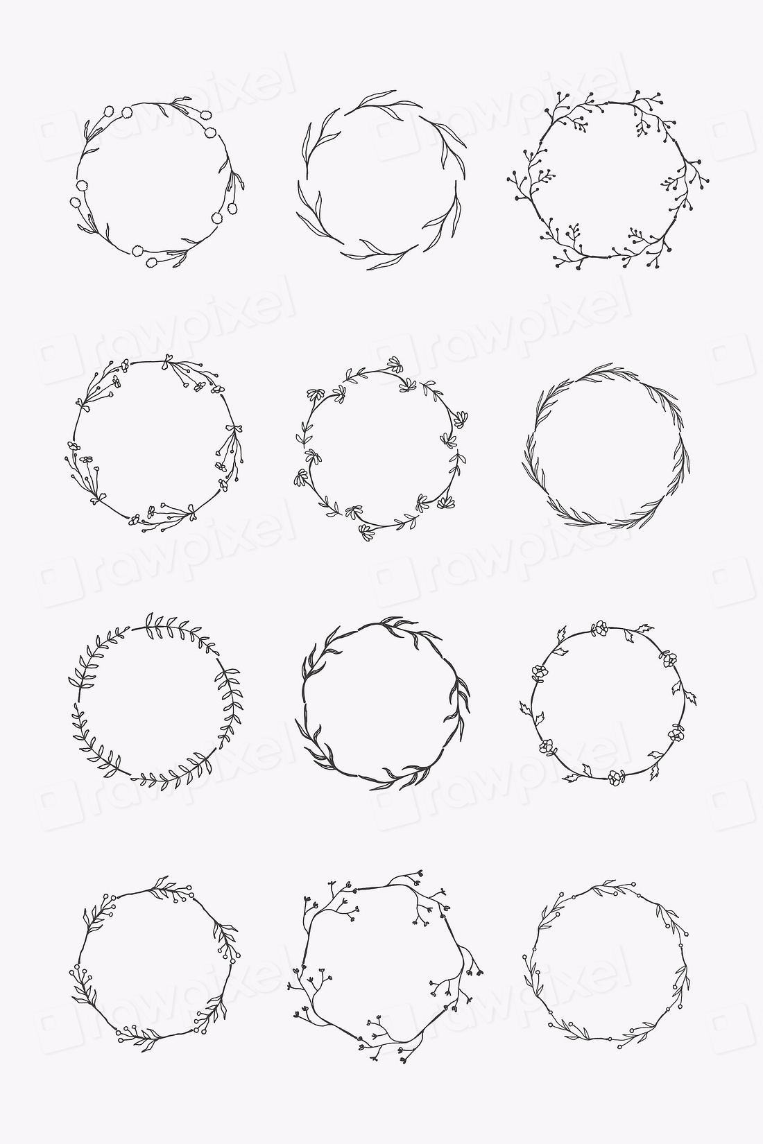 Round floral frame element vector | Premium Vector - rawpixel