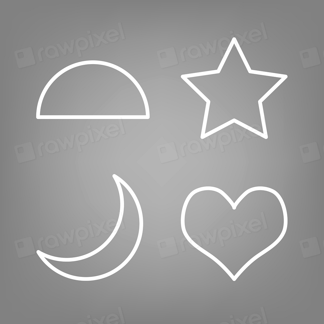 Stroke geometric shapes set vector | Premium Vector - rawpixel