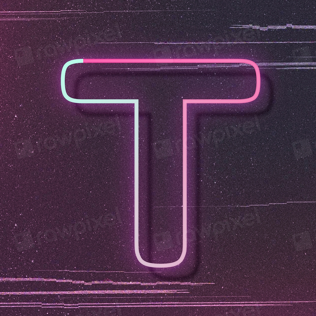 Pink neon glow letter T | Premium Vector - rawpixel