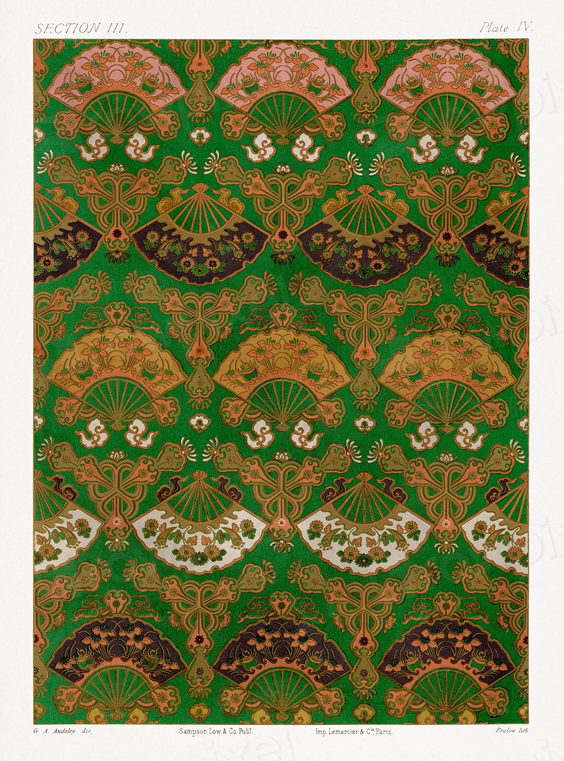 Fan pattern section III plate | Free Photo Illustration - rawpixel