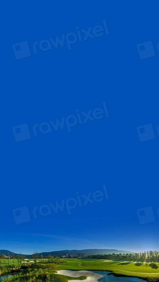 Golf course iPhone wallpaper blue Premium Photo rawpixel