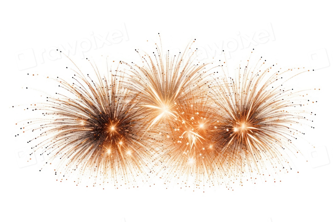 Fireworks white background illuminated celebration. Premium Photo