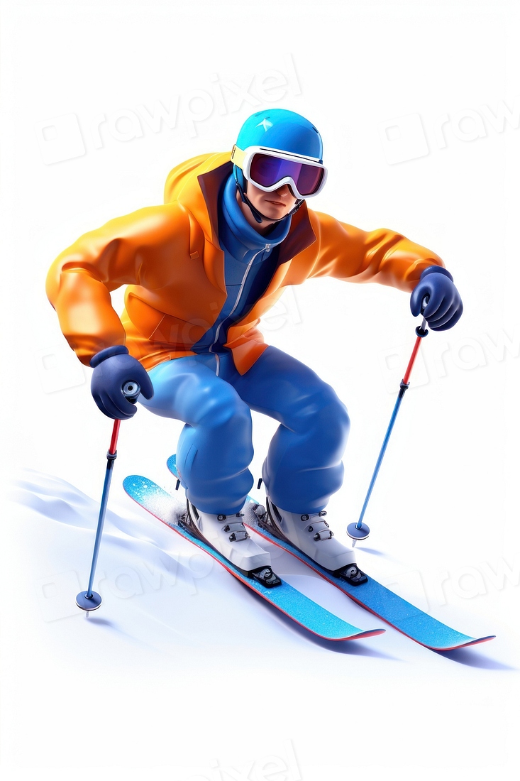 Skiing recreation cartoon sports. | Premium Photo Illustration - rawpixel