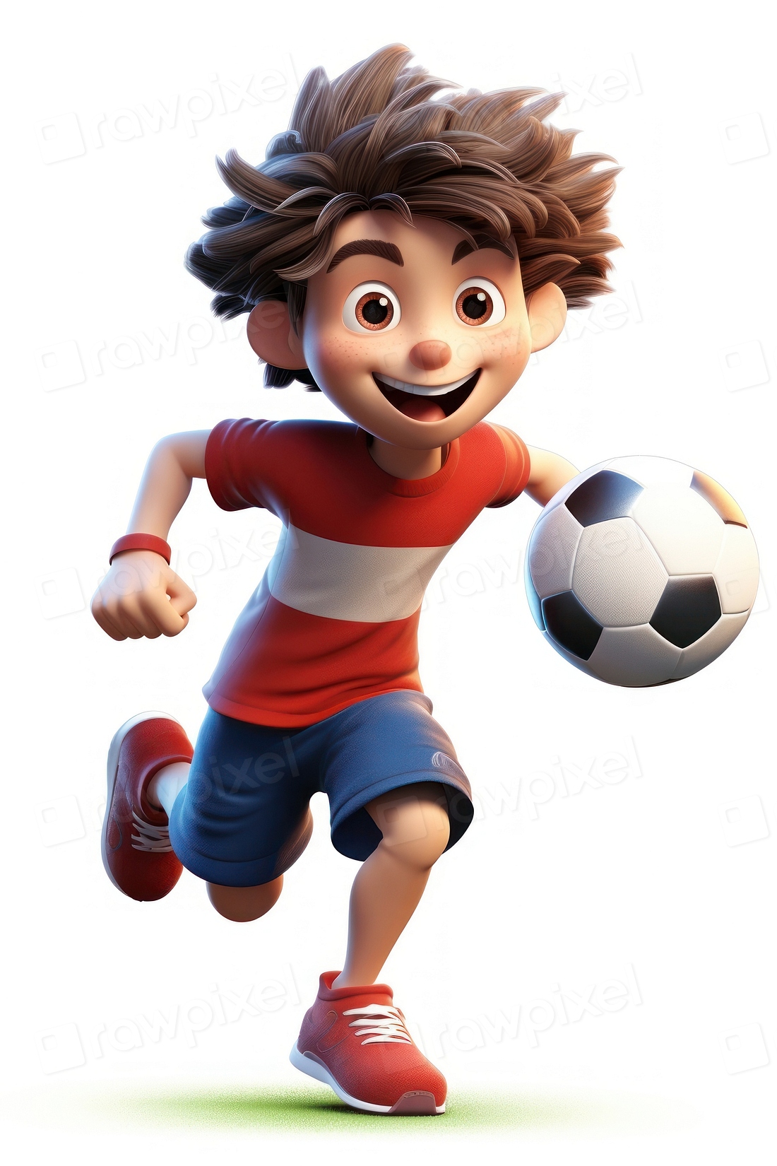 Football cartoon sports white background. | Premium Photo Illustration ...