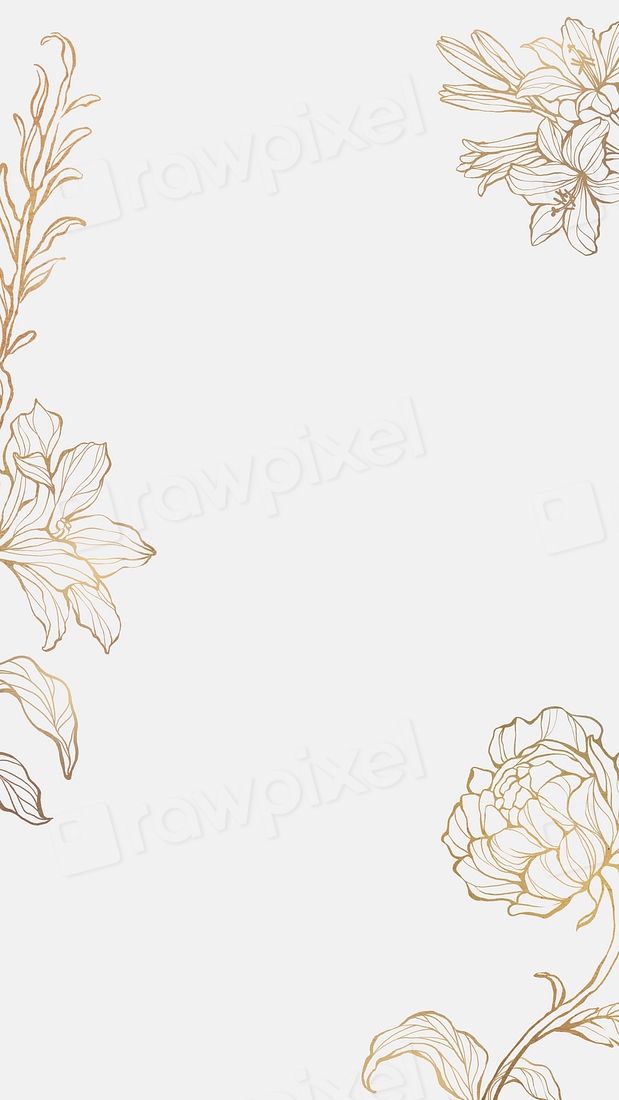 Gold flower illustration iPhone wallpaper Premium Photo Illustration