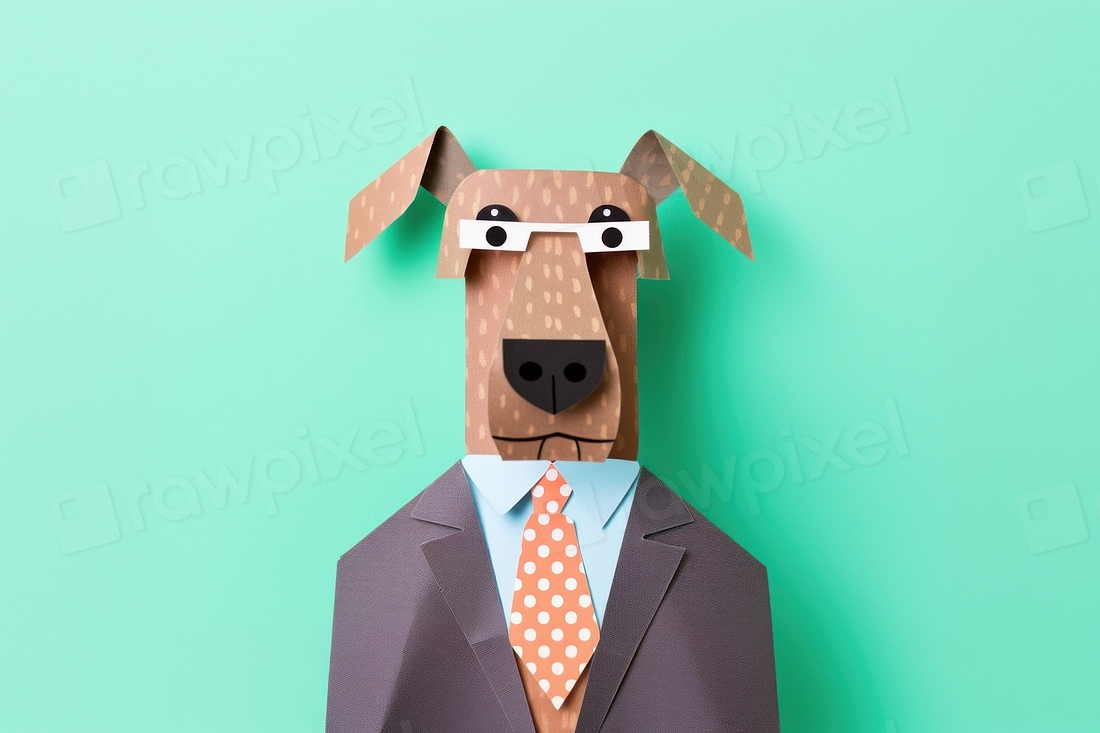 Dog businessman animal anthropomorphic representation. Free Photo