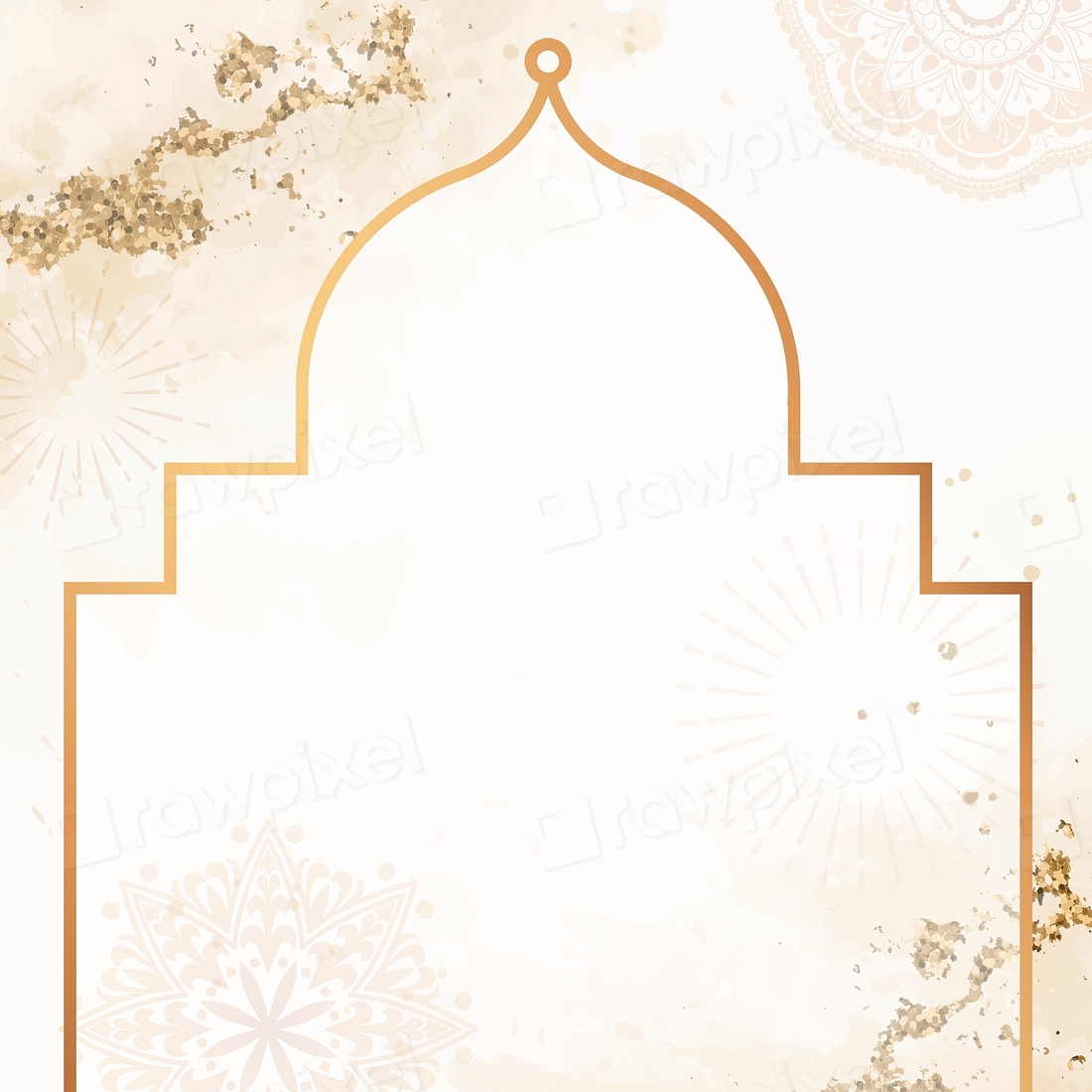 Beige mosque frame background, Diwali | Free Photo Illustration - rawpixel