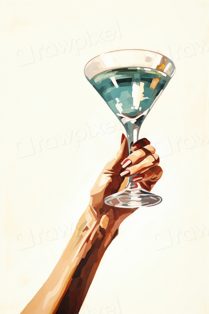 Martini glass cocktail holding drink. | Free Photo Illustration - rawpixel