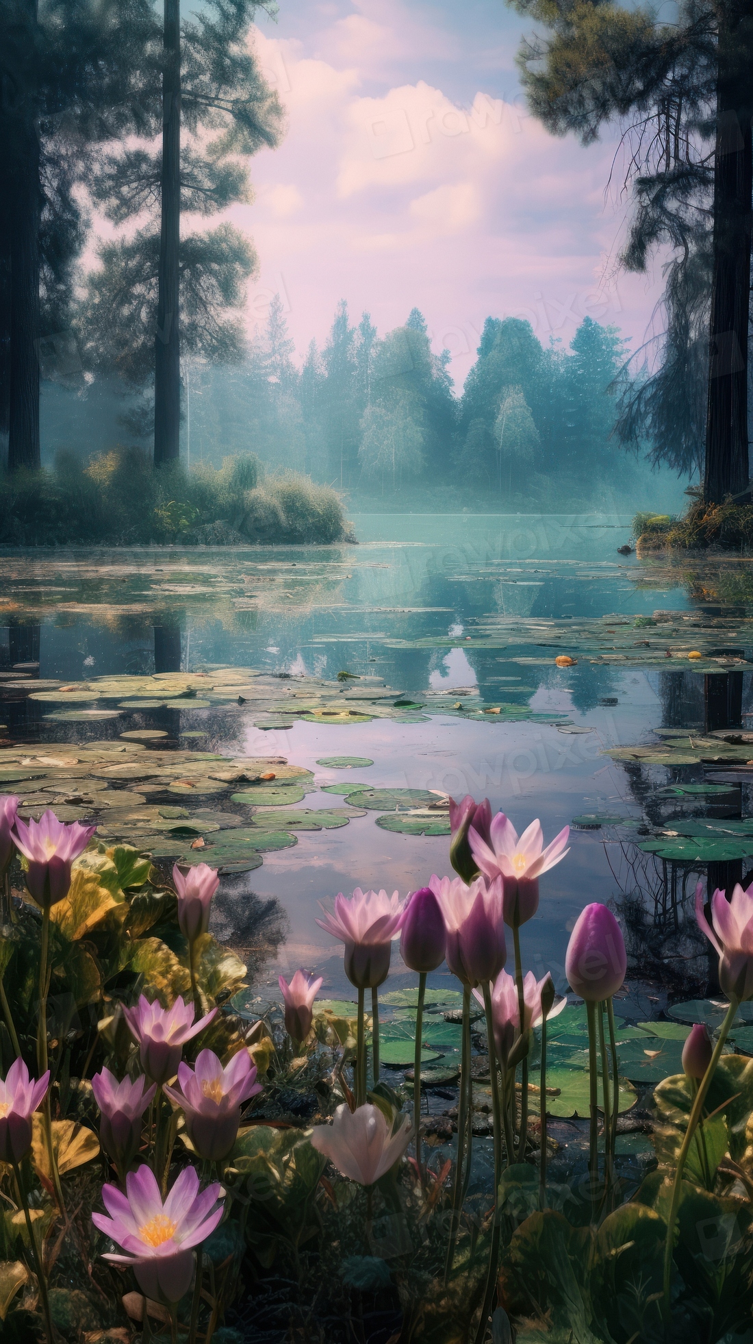 Meadow filled wildflowers lake outdoors | Premium Photo - rawpixel