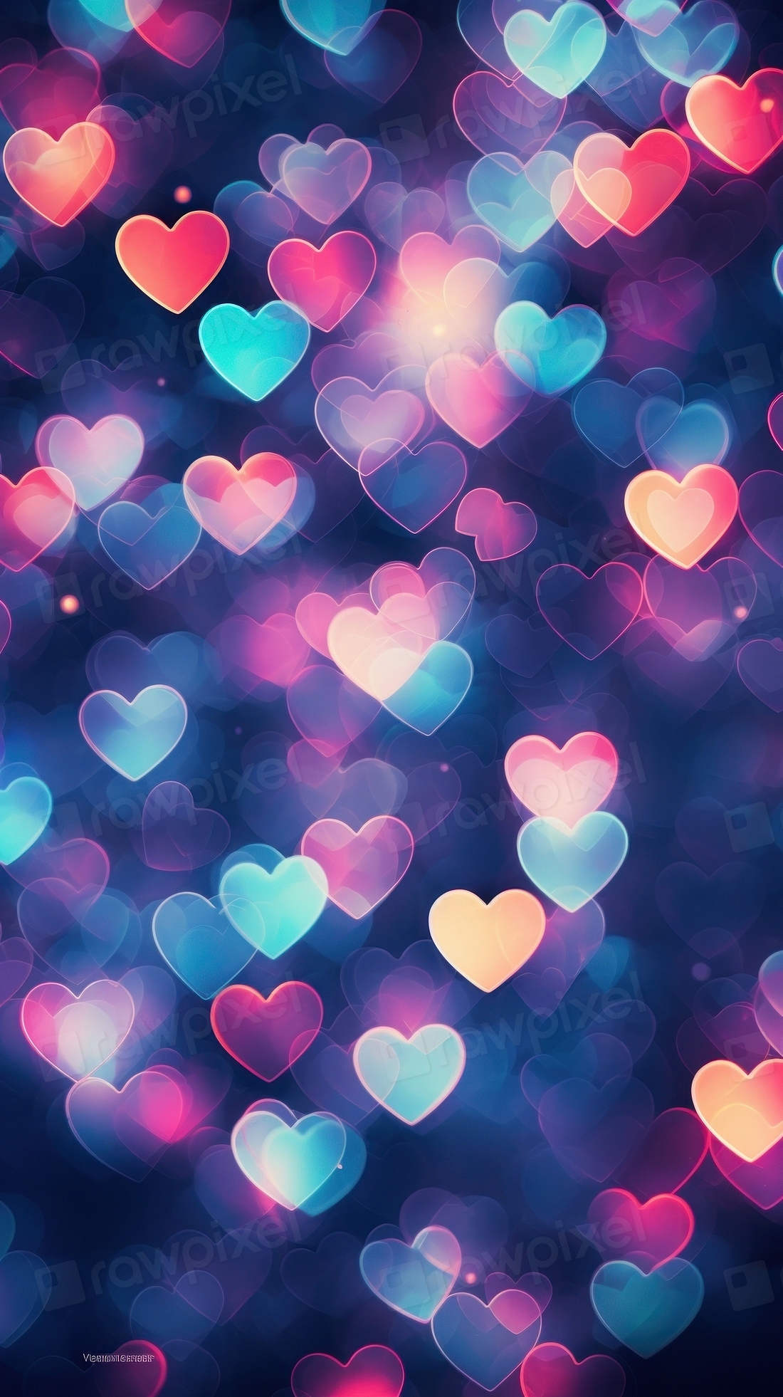 Neon mini hearts backgrounds abstract | Premium Photo Illustration ...