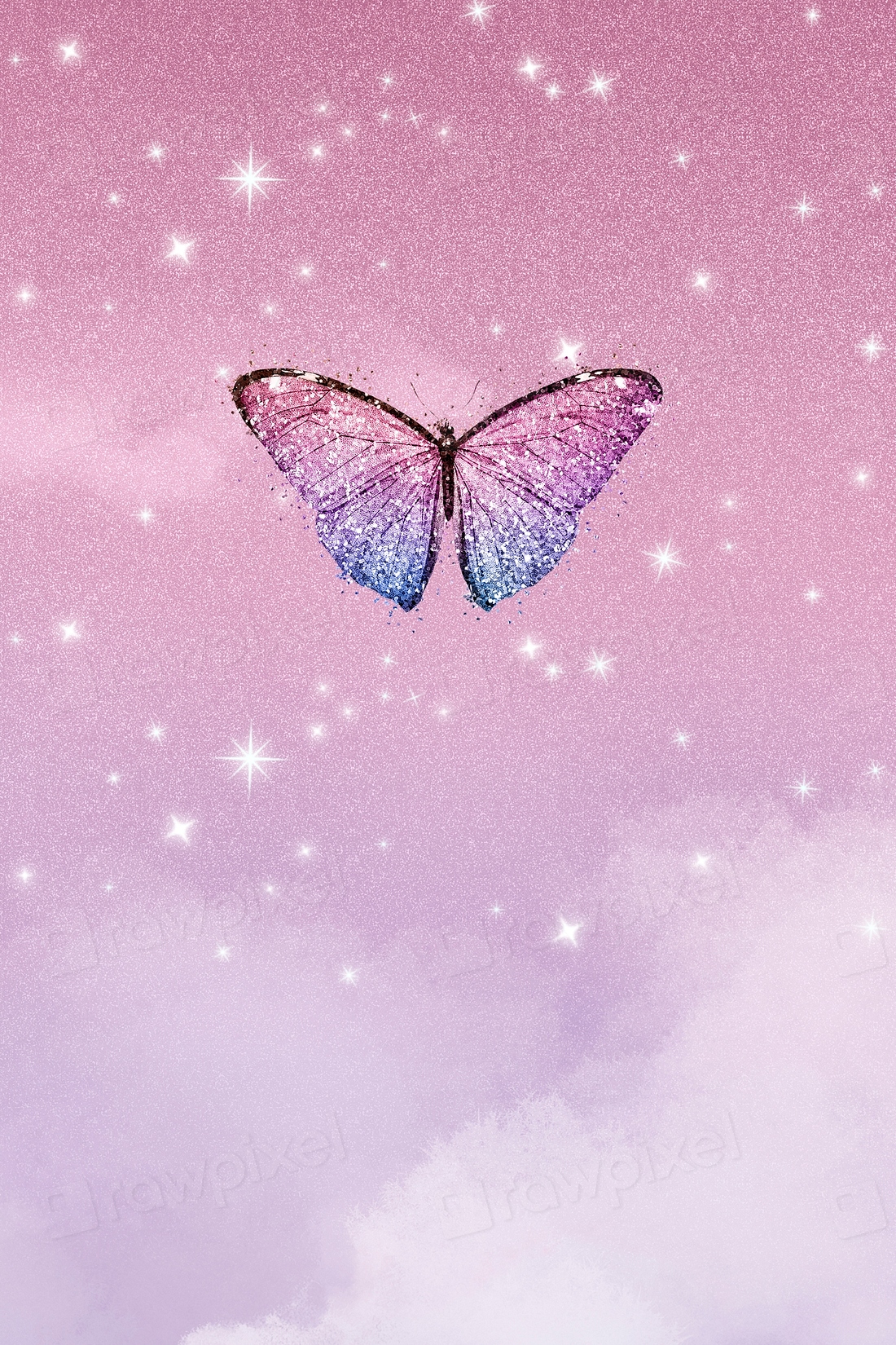 Butterfly aesthetic background, pink design | Free Photo - rawpixel